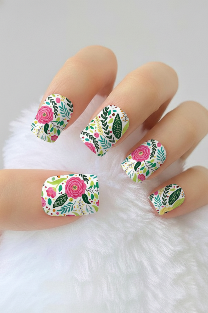 Uñas Flores 25 - uñas de gel