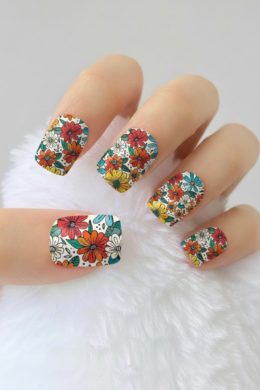Uñas Flores 28 - uñas de gel