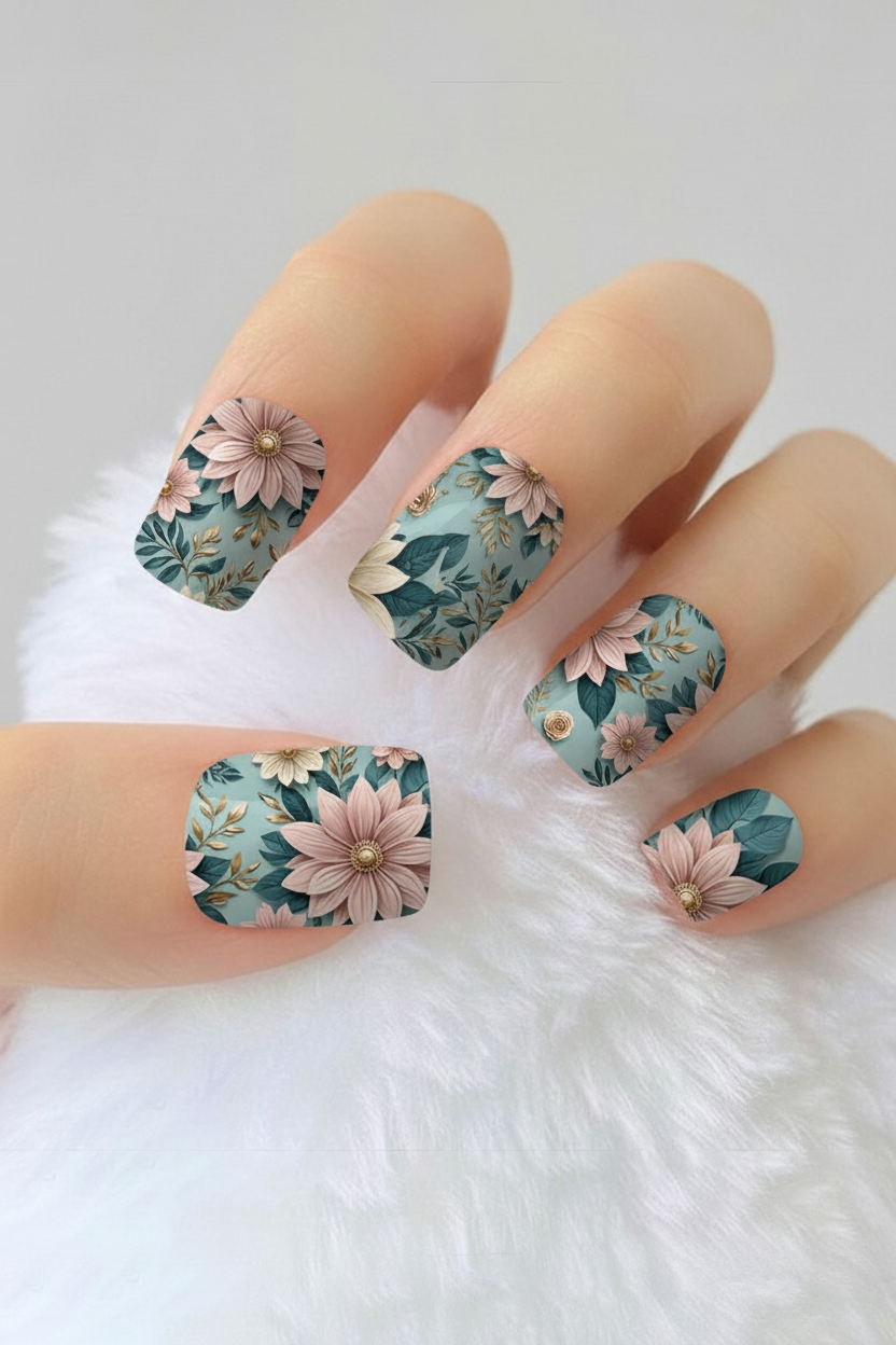Uñas Flores 61 - uñas de gel