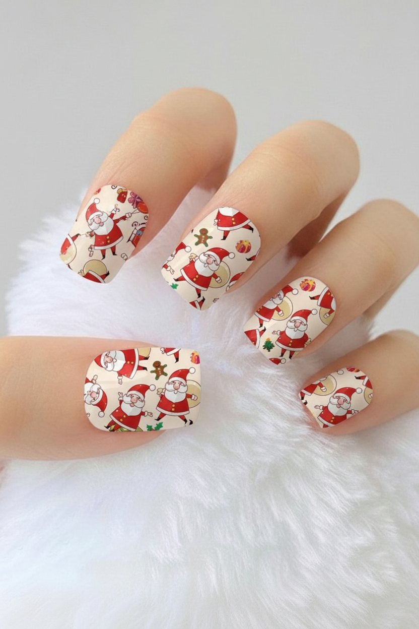 Uñas navideñas 27 - uñas de gel