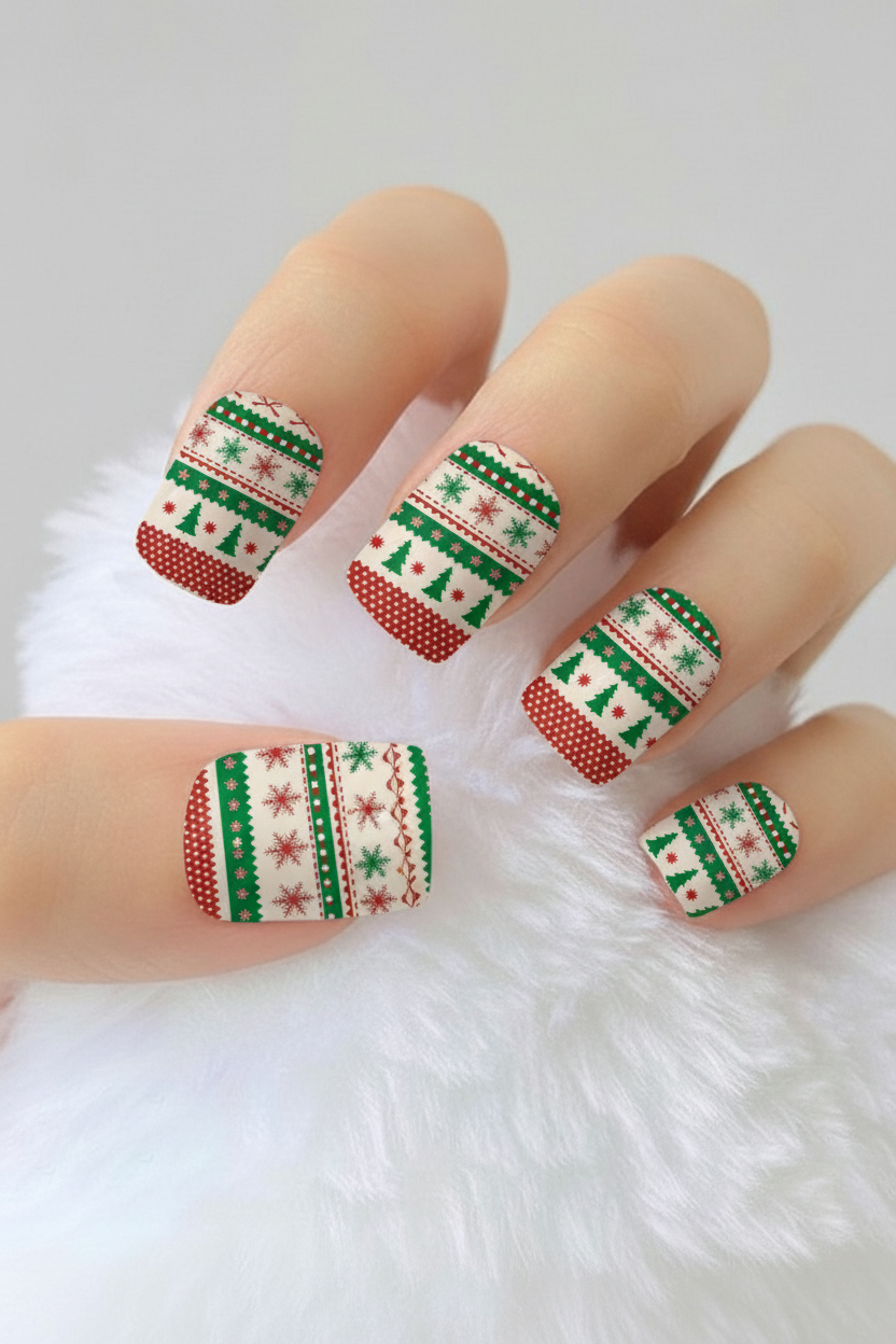 Uñas navideñas 38 - uñas de gel