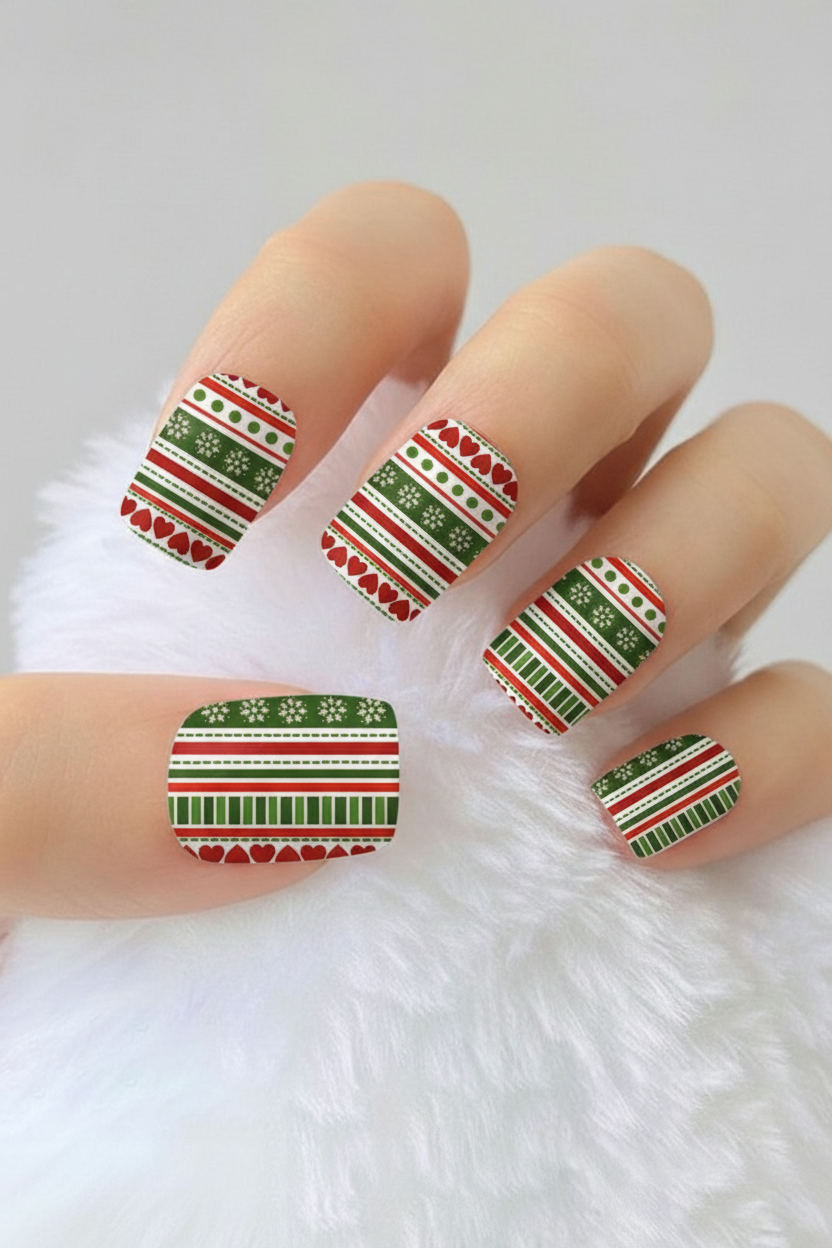 Uñas navideñas 4 - uñas de gel