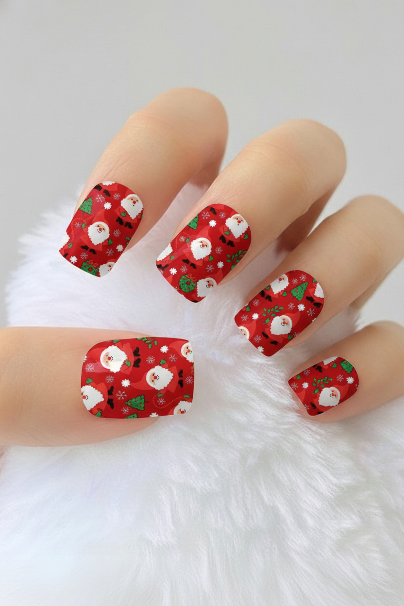 Uñas navideñas 50 - uñas de gel
