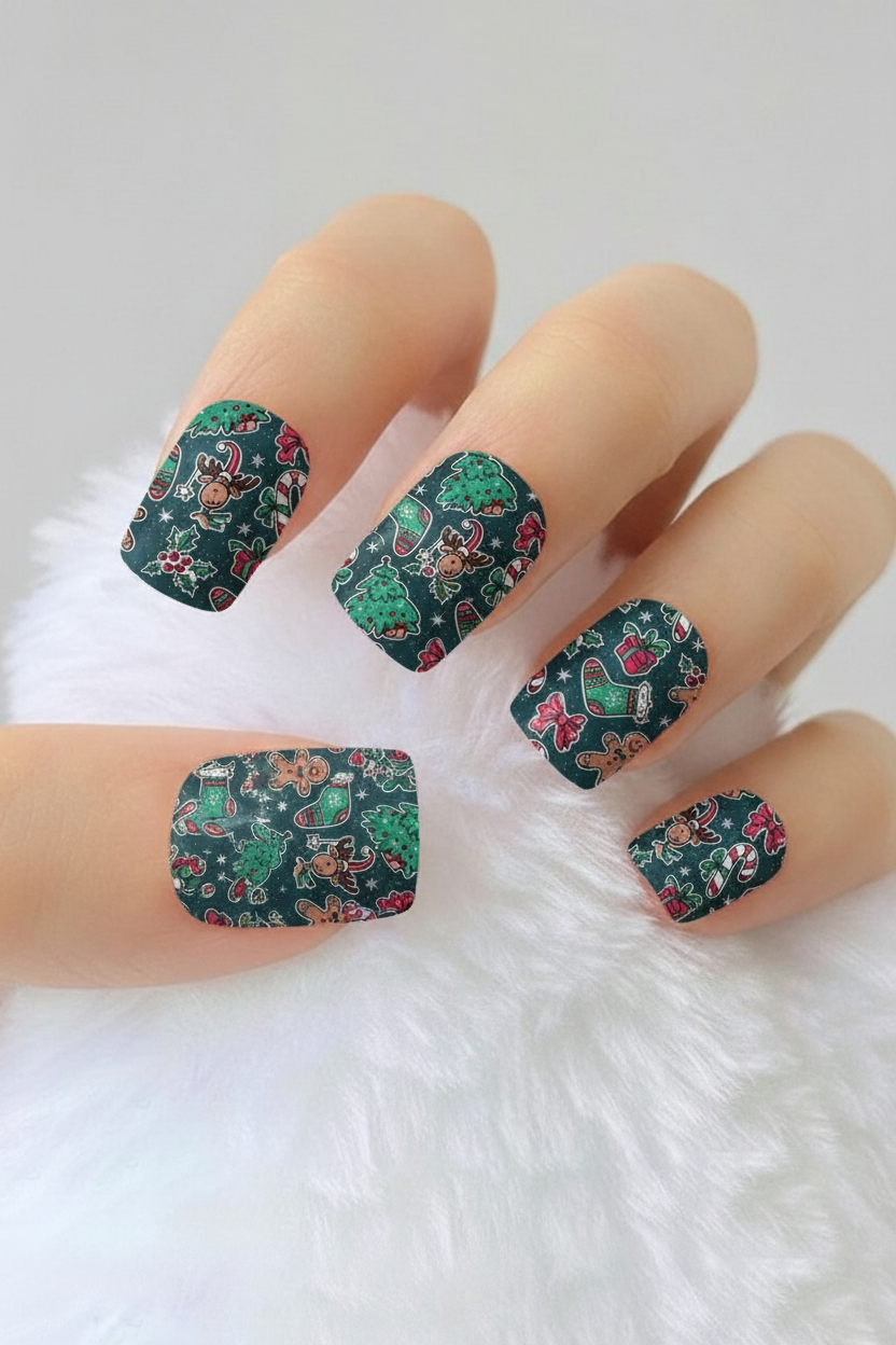 Uñas navideñas 53 - uñas de gel