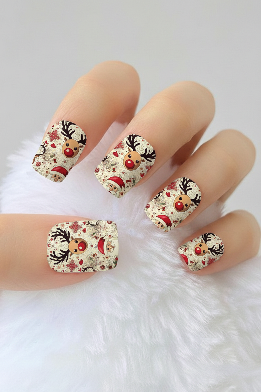 Uñas navideñas 5 - uñas de gel