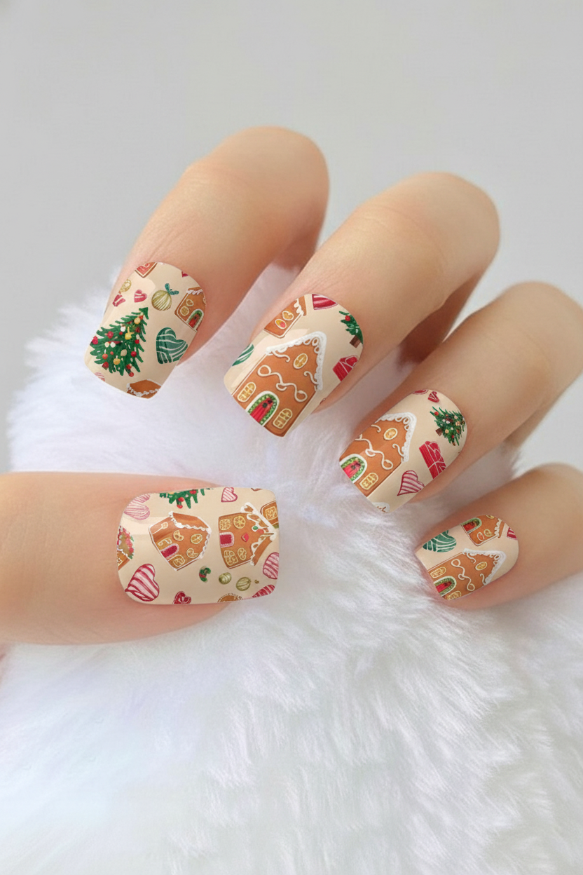 Uñas navideñas 75 - uñas de gel